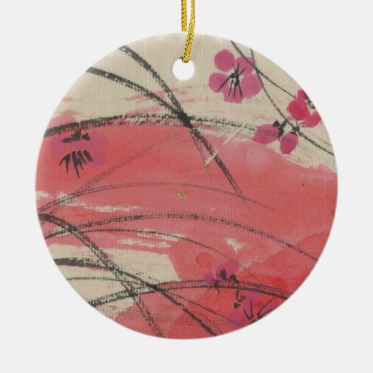 Plum Blossom Grass Keramisch Ornament (Voorkant)