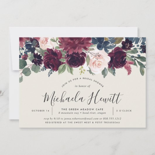 Plum Blossom Herfst Winter Floral Vrijgezellenfees Kaart (Voorkant)