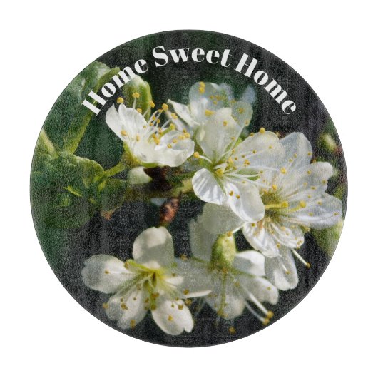 Plum Blossom Home Sweet Home Glass Cutting Board Snijplank (Voorkant)