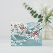 Plum Blossom in sneeuw Briefkaart (Staand voorkant)