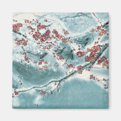 Plum Blossom in sneeuw Magneet (Voorkant)
