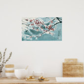 Plum Blossom in sneeuw Poster (Keuken)