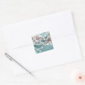 Plum Blossom in sneeuw Vierkante Sticker (Envelop)