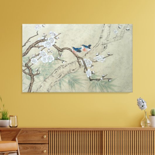 Plum Blossom in Spring Canvas Afdruk (Insitu (Woonkamer))