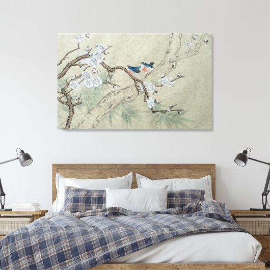 Plum Blossom in Spring Canvas Afdruk (Insitu (Slaapkamer))