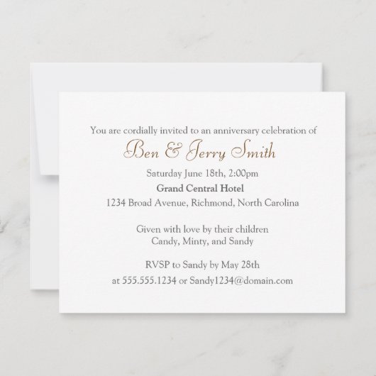 Plum Blossom Jubileum Party Invitation L-Green Kaart (Achterkant)