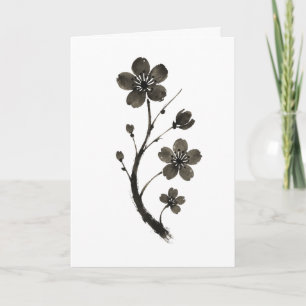 Plum Blossom Line Art – Botanische Kaart