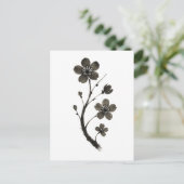 Plum Blossom Line Art – Minimal Botanical Briefkaa Briefkaart (Staand voorkant)