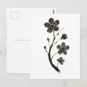 Plum Blossom Line Art – Minimal Botanical Briefkaa Briefkaart (Voorkant / Achterkant)