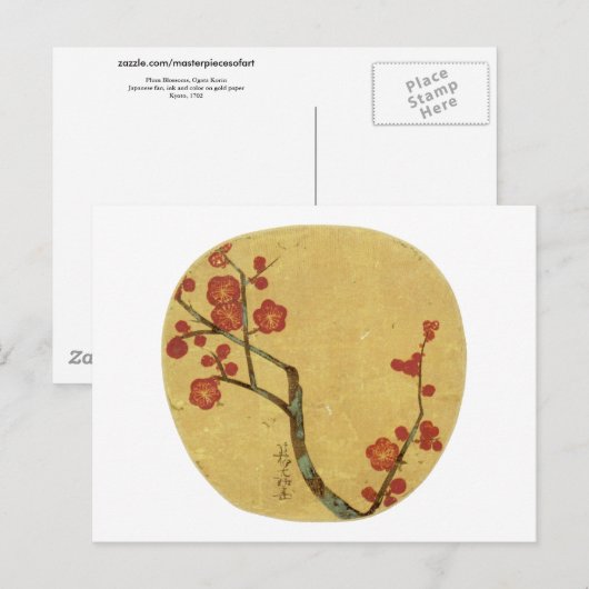 Plum Blossom, Ogata Korin Japanese Fine Art Briefkaart (Voorkant / Achterkant)