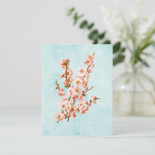 Plum Blossom op Aged Denim (Staand voorkant)