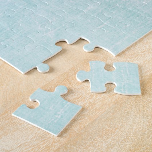 Plum Blossom op Aged Denim Legpuzzel (Zijkant)