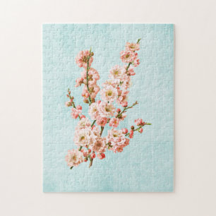 Plum Blossom op Aged Denim Legpuzzel