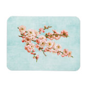 Plum Blossom op Aged Denim Magneet (Horizontaal)