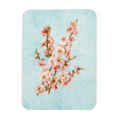 Plum Blossom op Aged Denim Magneet (Verticaal)
