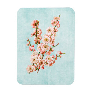 Plum Blossom op Aged Denim Magneet