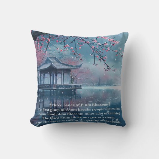 Plum Blossom Pavilion Lake Kussen (Voorkant)