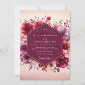 Plum Blossom Romance Wedding Kaart (Voorkant)