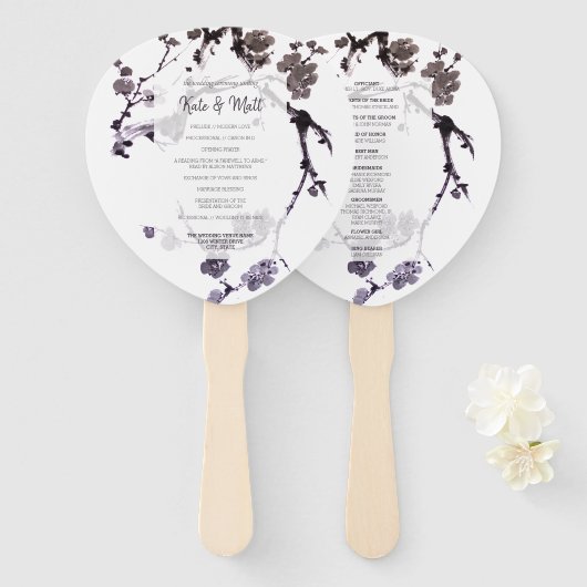 Plum blossom suma handwaaier (Voorkant en achterkant)