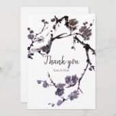 Plum blossom suma ink bedankkaart (Voorkant / Achterkant)