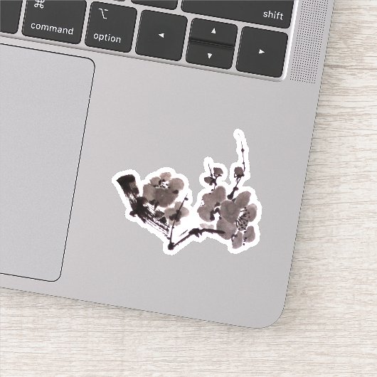 Plum blossom suma ink sticker (Detail)