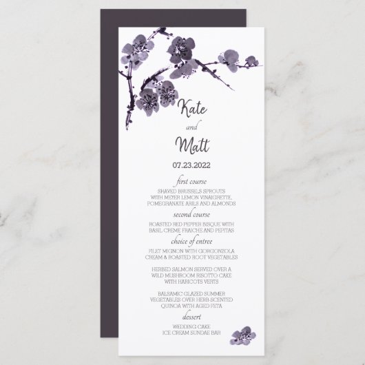 Plum blossom suma menu (Voorkant / Achterkant)