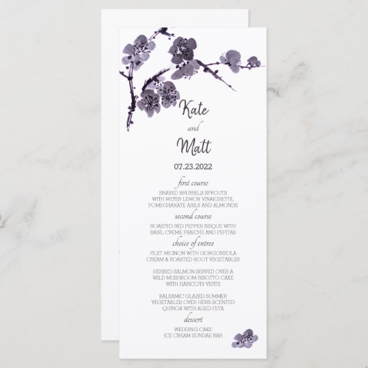 Plum blossom suma menu (Voorkant / Achterkant)