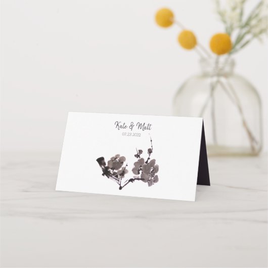Plum blossom suma plaatskaartje (Achterkant)