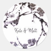 Plum blossom suma ronde sticker (Voorkant)