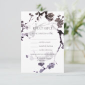 Plum blossom sumie ink Meal Choice RSVP Kaartje (Staand voorkant)