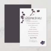 Plum blossom sumie Wedding Details Informatiekaartje (Voorkant / Achterkant)