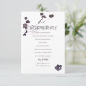 Plum blossom sumie Wedding Details Informatiekaartje (Staand voorkant)