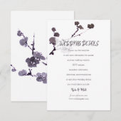 Plum blossom sumie Wedding Details Informatiekaartje (Voorkant / Achterkant)