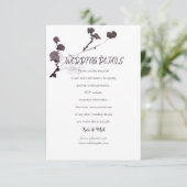 Plum blossom sumie Wedding Details Informatiekaartje (Staand voorkant)