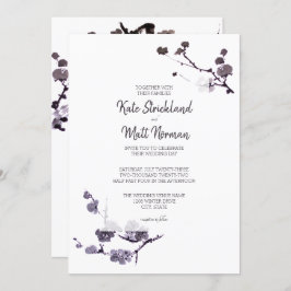 Plum blossom sumie Wedding Kaart