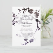 Plum blossom sumie Wedding Kaart (Staand voorkant)