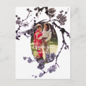 Plum blossom sumie Wedding Photo Briefkaart (Voorkant)
