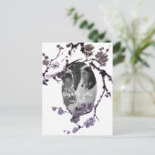 Plum blossom sumie Wedding Photo Briefkaart (Staand voorkant)