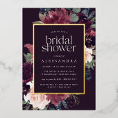 Plum Blossom Vrijgezellenfeest Folie Uitnodiging (Voorkant)