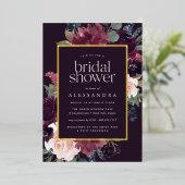 Plum Blossom Vrijgezellenfeest Folie Uitnodiging (Staand Voorkant)