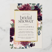 Plum Blossom Vrijgezellenfeest Folie Uitnodiging (Voorkant)