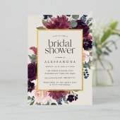 Plum Blossom Vrijgezellenfeest Folie Uitnodiging (Staand Voorkant)