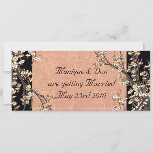 Plum Blossom Wedding Invitation Kaart (Voorkant)