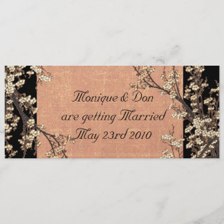 Plum Blossom Wedding Invitation Kaart