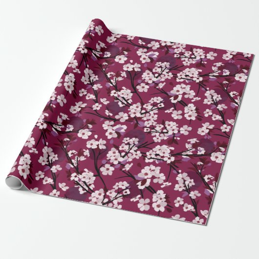 Plum Blossom Wrapping Paper Cadeaupapier (Uitgerold)