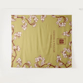 Plum Blossom Xi Chinese Weddenschap Achtergrond Wandkleed (Voorkant (horizontaal))