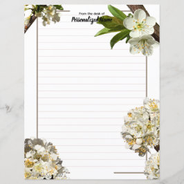 Plum Blossoms Lined Paper Sheet