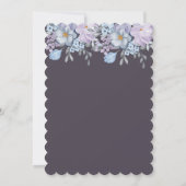 Plum Blue lavender floral design 50e verjaardag Kaart (Achterkant)