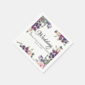 Plum Blush Bloemen Gepersonaliseerde bruiloft Servet (Hoek)