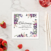 Plum Blush Bloemen Gepersonaliseerde doop Servet (Insitu)